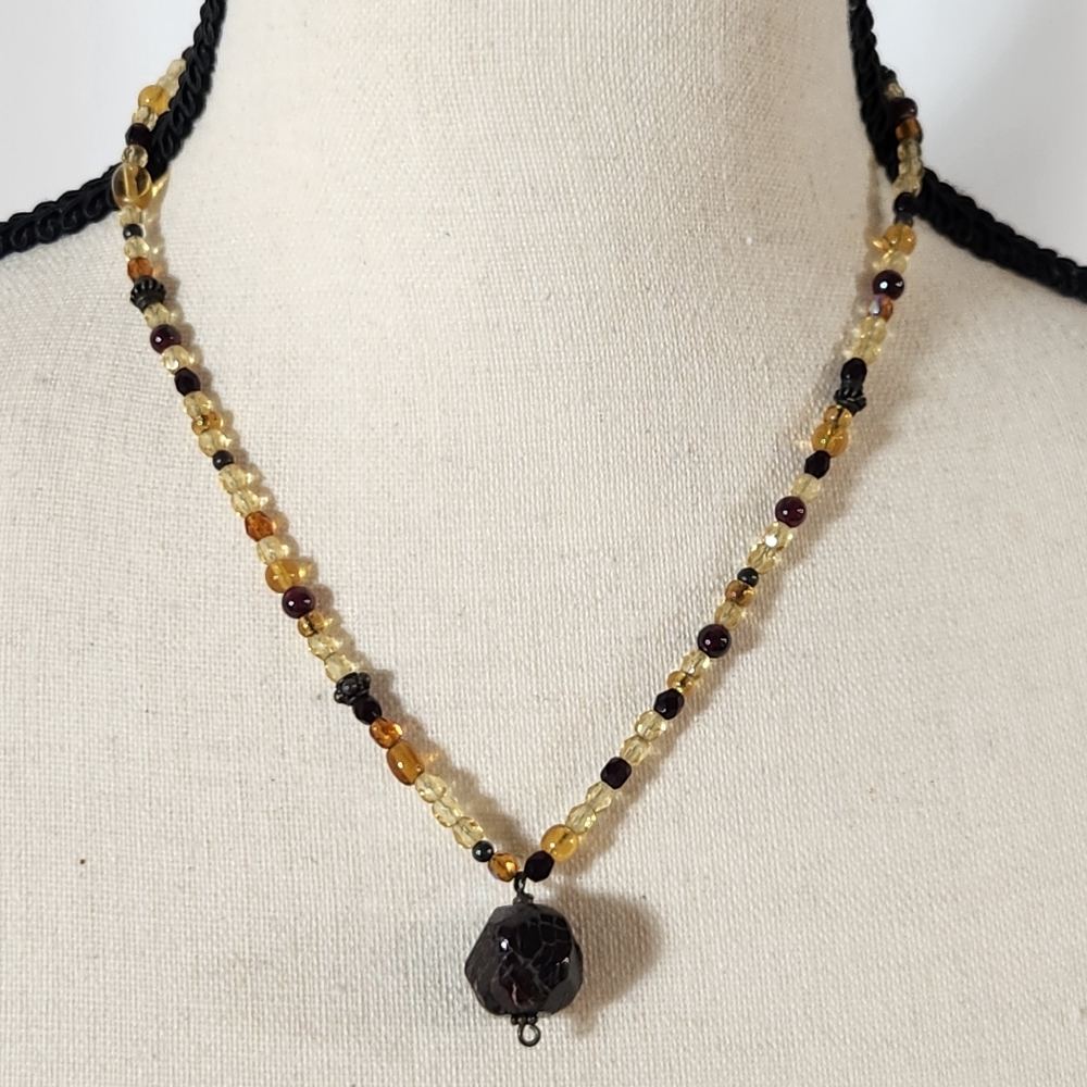 Handmade Brown Tone Bead Necklace